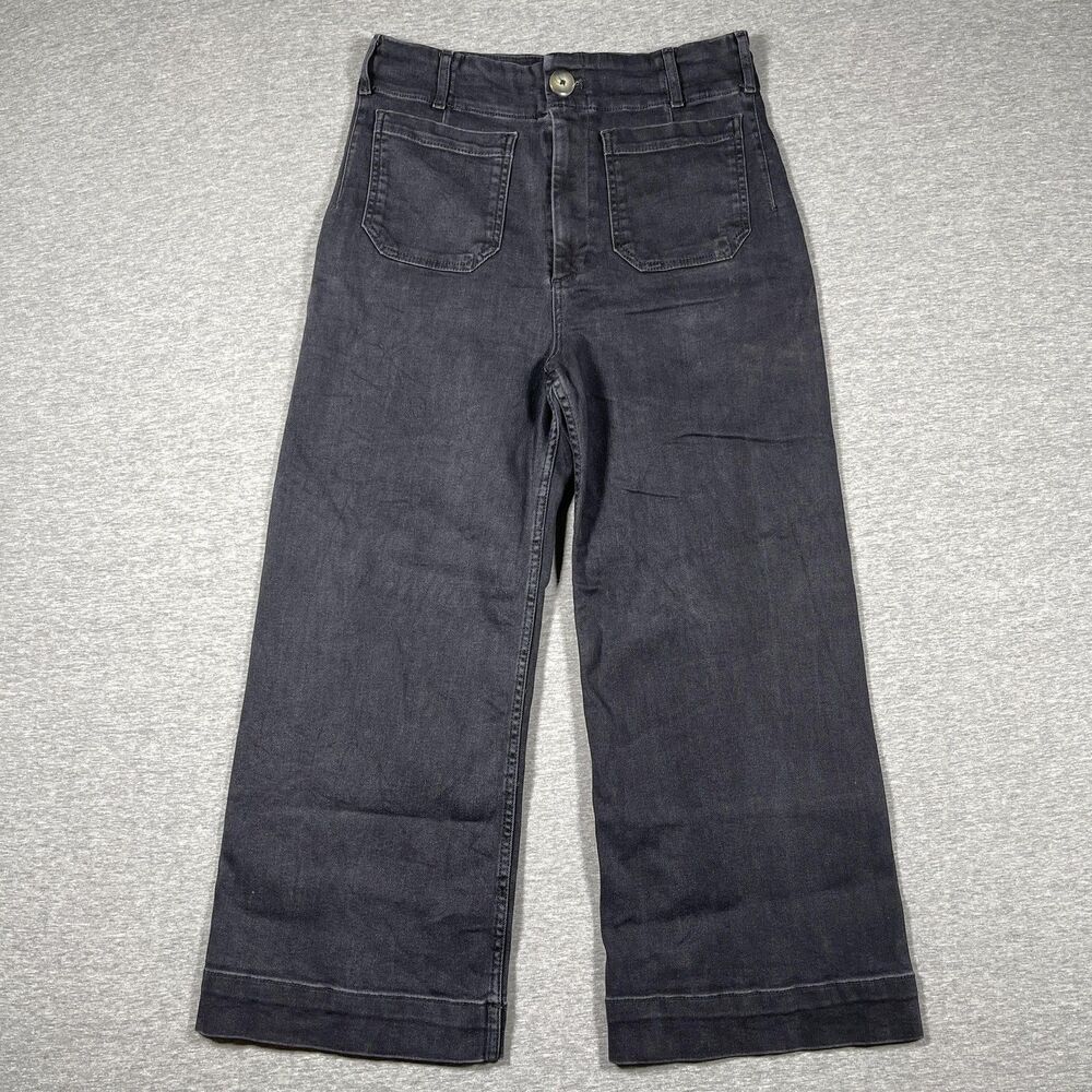 Maeve The Colette Pants Womens 30 Gray Cropped Wide-Leg Relaxed Fit Cuffed